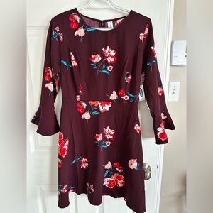 Floral Burgundy Dress